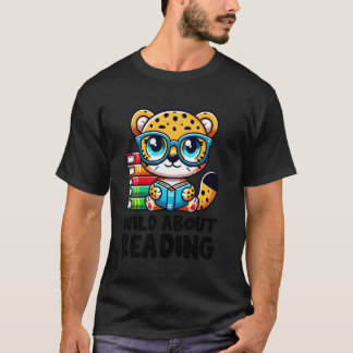 T-shirt Fou de lecture amateur de livres guépard