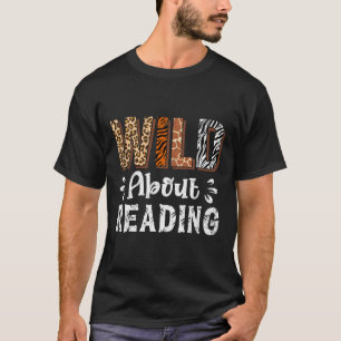 T-shirt Fou de lecture de livres Lecteur amateur Animaux L
