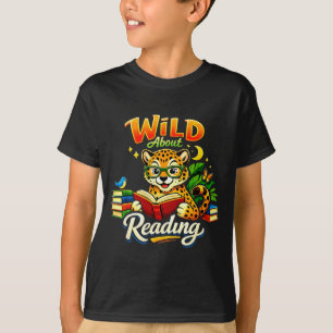 T-shirt Fou de lecture livre guépard impression animale ga
