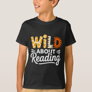 T-shirt Fou de lire des lettres imprimées animalières drôl