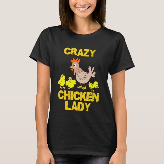 T-shirt fou de Madame Hen Baby Chicks de poulet (Devant)