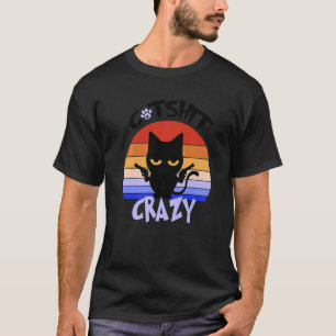T-shirt Fou de merde Chat Debout à l'aube Chat 1