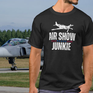 T-shirt Fou de spectacle aérien d'avions militaires vintag