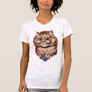 T-shirt fou de tricotage de chat