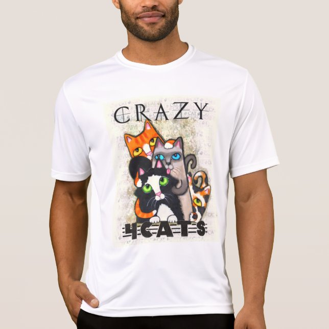 T-shirt Fou pour la chemise des hommes de chats (Devant)