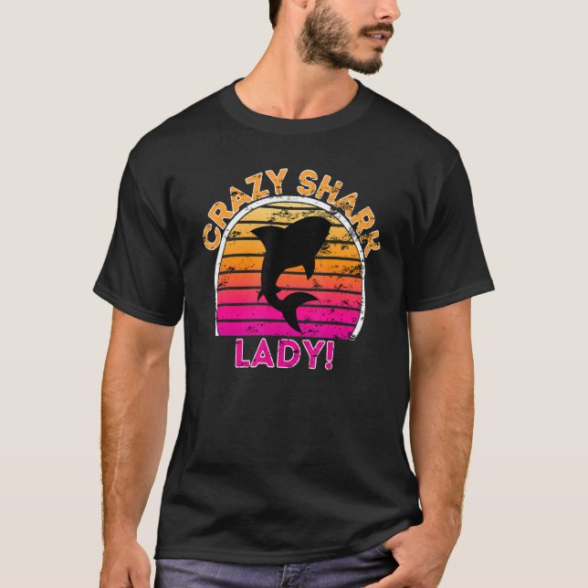 T-shirt Fou Requin Lady Funny Retro Requin (Devant)