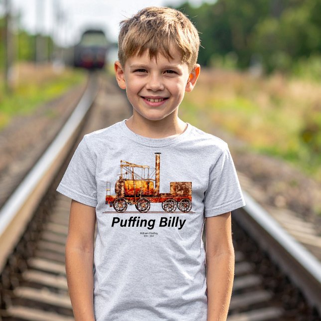 T-shirt Foudre Billy Steam Train Anglais Locomotive (Puffing Billy Steam Train English Locomotive. Boy Basic T-Shirt)
