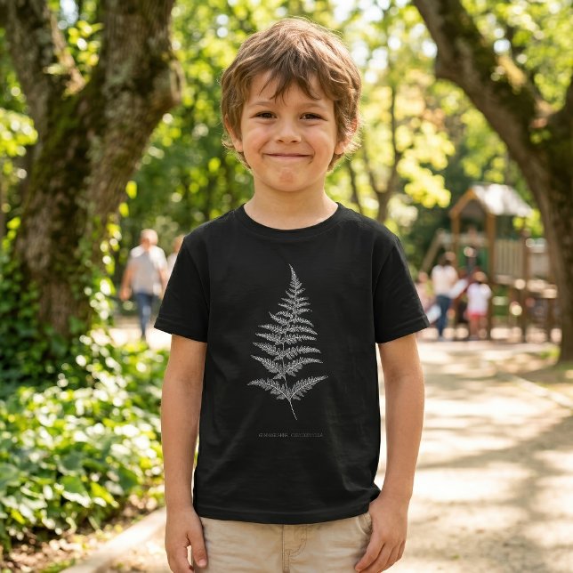 T-shirt Fougère dorée, Gymnogramma Chrysophylla (Golden Fern Frond, Gymnogramma Chrysophylla. Boy Basic Black T-Shirt)