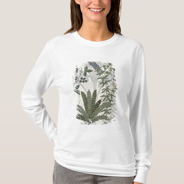 T-shirt Fougères, mûres et fleurs (Devant)