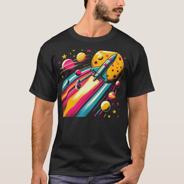 T-shirt Fouiller à travers les étoiles et la Galaxie (Devant)