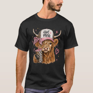 T-shirt Fouillis Chaud Léopard Highland Vache Café Ferme A