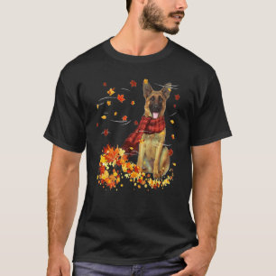 T-shirt Foulard d'automne Berger allemand Chiens Feuilles