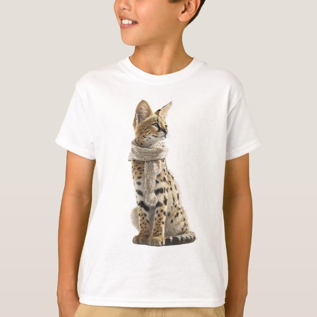 T-shirt Foulard Serval Profil Enfant (Devant)