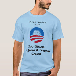 T-shirt Foule de Pro-Obama D&D (chemise dégrossie de bleu