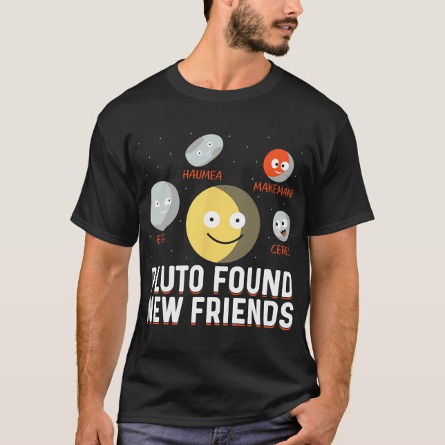 T-shirt Found New Friends Dwarf Planets Astronomy Kids  (Devant)