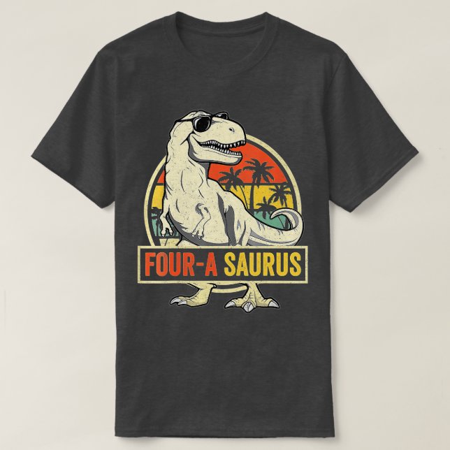 T-shirt Four a Saurus Birthday T (Design devant)