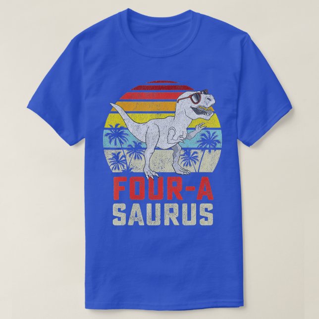 T-shirt Four a Saurus Birthday T (Design devant)