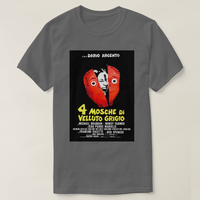 T-shirt Four Flies on Grey Velvet 1972 Dario Argento (Design devant)