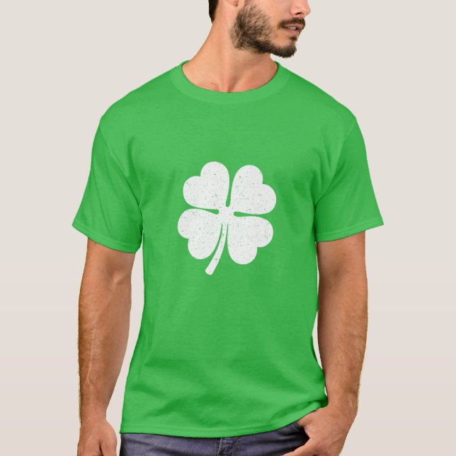 T-shirt Four Leaf Clover Lucky Shamrock Irish St.Patrick's (Devant)