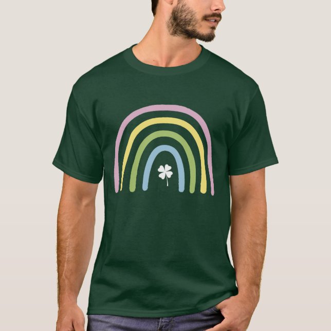 T-shirt Four Leaf Clover Rainbow St Patrick's Day (Devant)