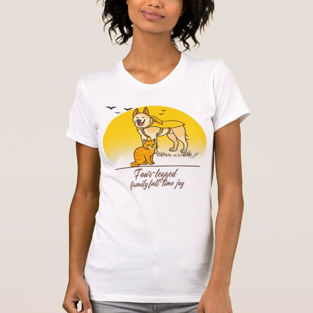 T-shirt Four-legged family, full-time joy (Devant)