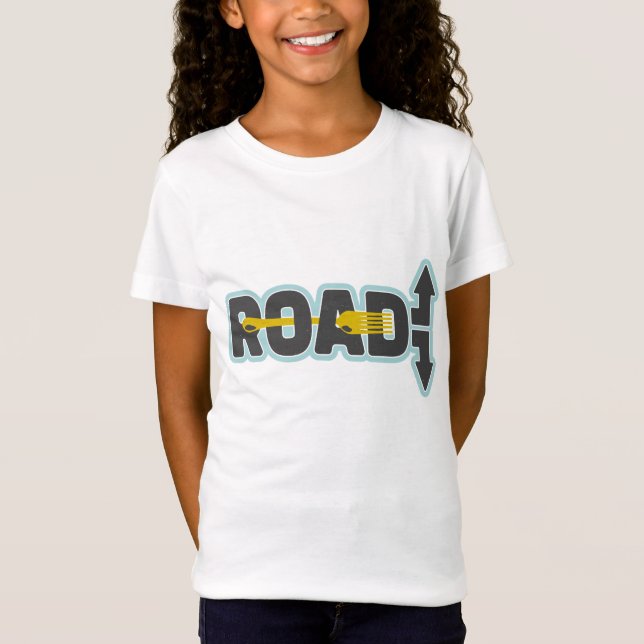 T-Shirt Fourche dans la route art texte typographique (Devant)