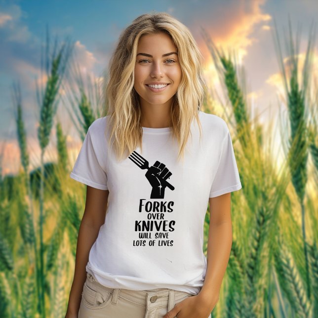 T-shirt Fourches sur couteaux, activisme végétalien (Créateur téléchargé)