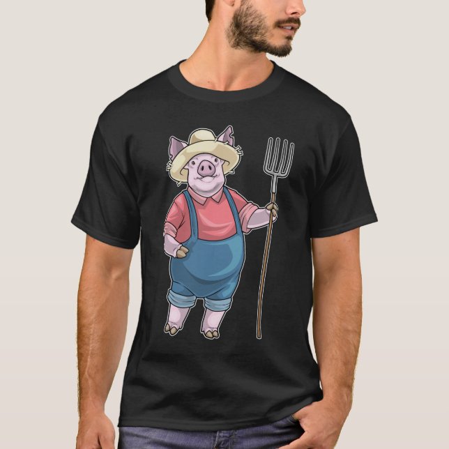 T-shirt Fourchette d'éleveur de porcs (Devant)