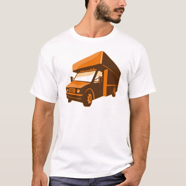 T-shirt fourgon de livraison mobile de camion rétro (Devant)