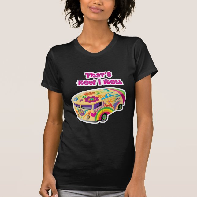 T-shirt fourgon hippie rétro  comment je roule (Devant)