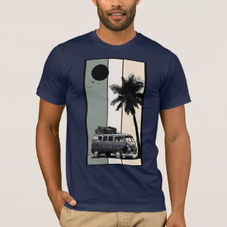 T-shirt Fourgonnette de camping rétro vintage Palmier Plag