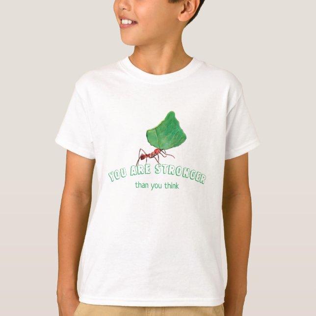 T-shirt Fourmi portant une grosse feuille (Devant)