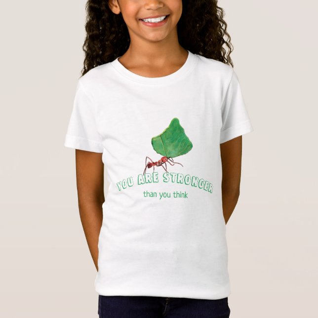 T-Shirt Fourmi portant une grosse feuille (Devant)