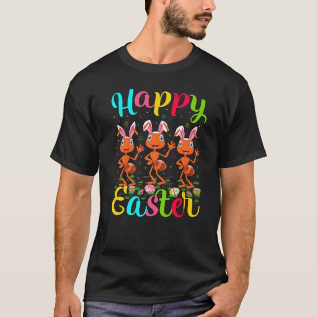 T-shirt Fourmis  Funny Easter Egg Bunny Fourmi Joyeuses Pâ (Devant)