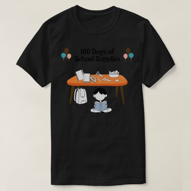 T-shirt Fournitures scolaires de 100 jours (Design devant)