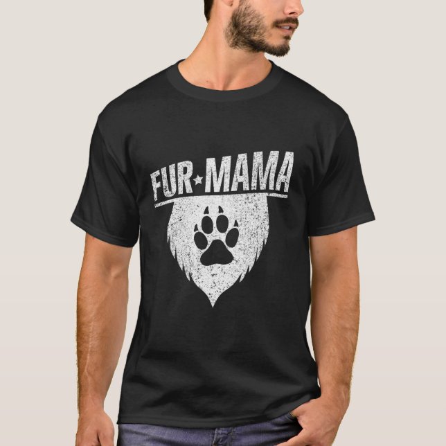 T-shirt Fourrure Mama Chien Graphisme Grooming Groomers Pa (Devant)