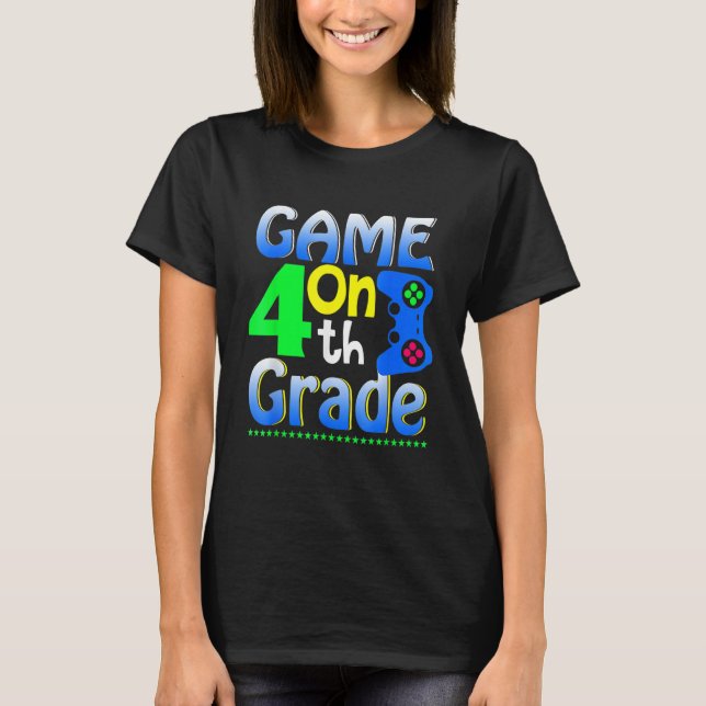 T-shirt Fourth Grade Back To School Video Gamer Game On 4t (Devant)