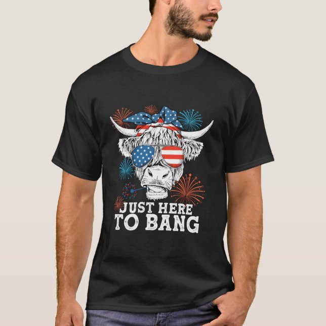 T-shirt Fourth Of July 4Th Of July I'M Just Here To Bang C (Devant)