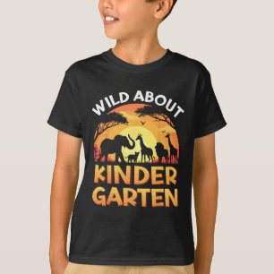 T-shirt Fous d'animaux de zoo de maternelle Retour à l'éco