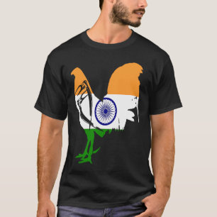 T-shirt Fowl Inde Drapeau indien coq de gaff coq Gamefowl