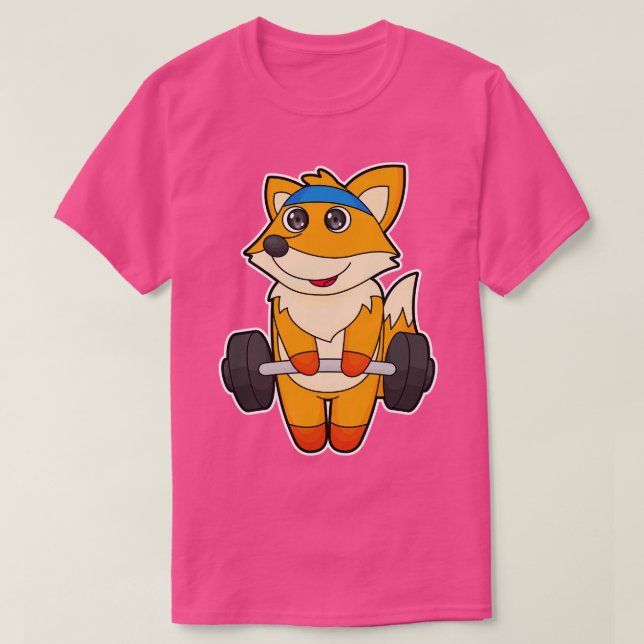 T-shirt Fox À Fitness Avec Barbell (Design devant)