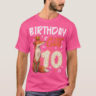 T-shirt Fox Amoureux des animaux 10E Anniversaire Fille Fo