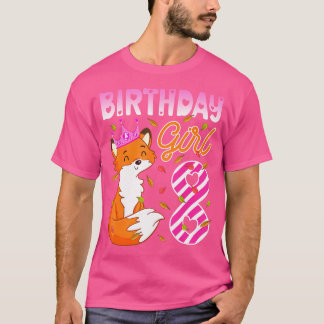 T-shirt Fox Amoureux des animaux 8E Anniversaire Fille Fox