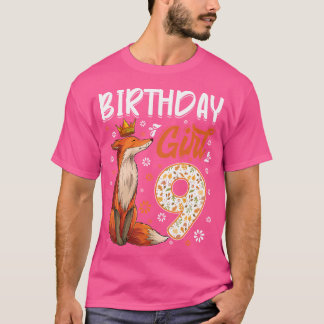 T-shirt Fox Amoureux des animaux 9E Anniversaire Fille Fox