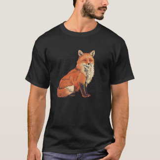 T-shirt Fox Anatomy beaux Vulpes Sweet Retro Sketch Vi