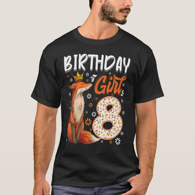 T-shirt Fox Animal 8e anniversaire fille Fox B Jour 8 anné (Devant)