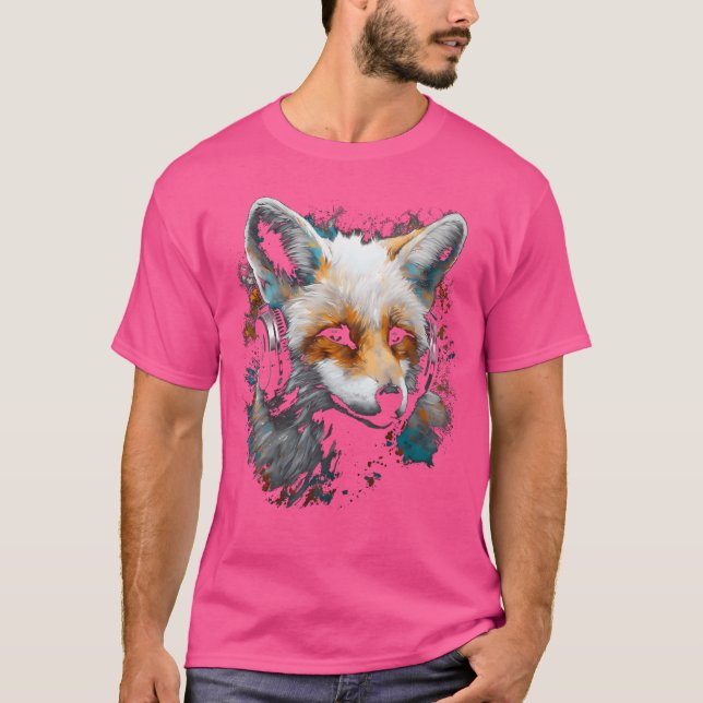 T-shirt Fox Art Music Casques animaux Fox (Devant)