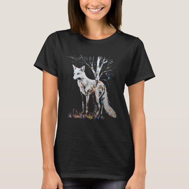 T-shirt Fox Art Tree - Animal Fox (Devant)