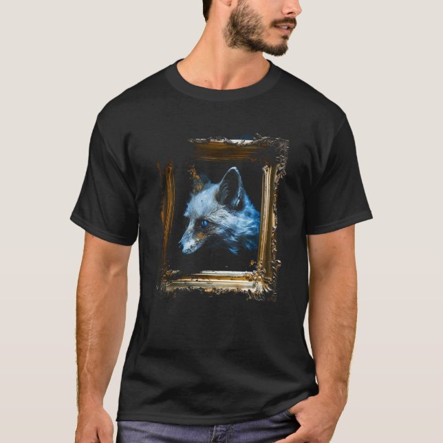 T-shirt Fox Artwork Blue Eyes Animal Fox (Devant)
