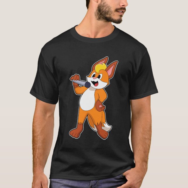 T-shirt Fox as Singer with Microphone (Devant)